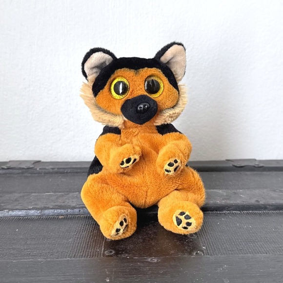 Ty Other - Ty Beanie Boos Ace German Shepherd Dog Plush Black Tan Glitter Eyes 6"
